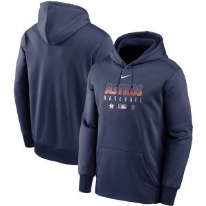 Stunning Men's Houston Astros Nike Navy Authentic Collection Therma Performance Pullover Hoodie