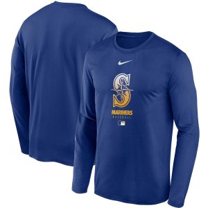 Stunning Men's Seattle Mariners Nike Royal Authentic Collection Legend Performance Long Sleeve T Shirt Retailers boost your inventory Order now to meet customer demand