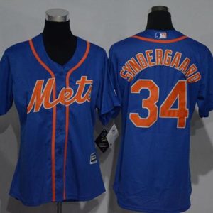 Stunning Mets #34 Noah Syndergaard Blue Alternate Women's Stitched MLB Jersey Be among the first buyers Order now to enjoy top notch quality