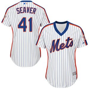 Stunning Mets #41 Tom Seaver White(Blue Strip) Alternate Women's Stitched MLB Jersey Sports enthusiasts seize this opportunity Order now to feel the game excitement