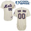 Stunning Mets Personalized Authentic Cream Blue Strip 2010 Cool Base MLB Jersey (S 3XL)