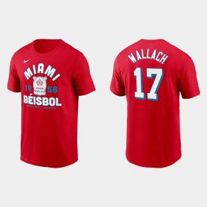Stunning Miami Marlins #17 Chad Wallach Men's Nike 2021 City Connect T Shirt Red Sports enthusiasts seize this opportunity Order now to feel the game excitement