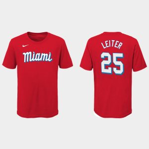 Stunning Miami Marlins #25 Al Leiter Youth Nike 2021 City Connect Wordmark T Shirt Red Limited stock Order now to show your love for your team