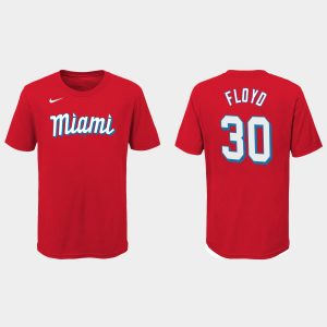 Stunning Miami Marlins #30 Cliff Floyd Youth Nike 2021 City Connect Wordmark T Shirt Red Act fast Only a few left Secure yours today