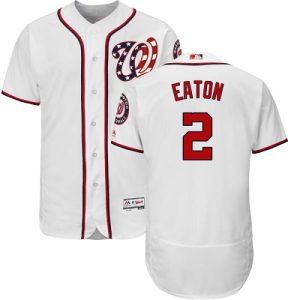 Stunning Nationals #2 Adam Eaton White Flexbase Authentic Collection Stitched MLB Jersey