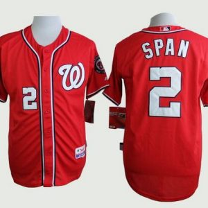 Stunning Nationals #2 Denard Span Red Cool Base Stitched MLB Jersey