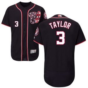 Stunning Nationals #3 Michael Taylor Navy Blue Flexbase Authentic Collection Stitched MLB Jersey