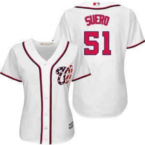 Stunning Nationals #51 Wander Suero White Home Women's Stitched MLB Jersey Collectors this is a must have Add it to your collection by ordering