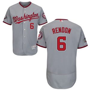 Stunning Nationals #6 Anthony Rendon Grey Flexbase Authentic Collection 2019 World Series Champions Stitched MLB Jersey