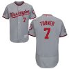 Stunning Nationals #7 Trea Turner Grey Flexbase Authentic Collection 2019 World Series Champions Stitched MLB Jersey