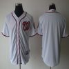 Stunning Nationals Blank White Cool Base Stitched MLB Jersey