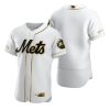 Stunning New York Mets Blank White Nike Men's Authentic Golden Edition MLB Jersey