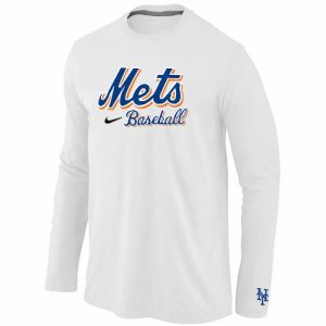 Stunning New York Mets Long Sleeve MLB T Shirt White