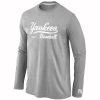 Stunning New York Yankees Long Sleeve MLB T Shirt Grey