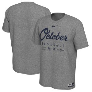 Stunning New York Yankees Nike 2019 Postseason Legend October T Shirt Heather Gray