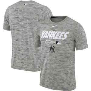 Stunning New York Yankees Nike Authentic Collection Velocity Team Issue Performance T Shirt Gray