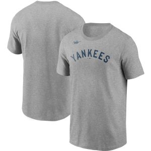 Stunning New York Yankees Nike Cooperstown Collection Wordmark T Shirt Heathered Gray Be among the first buyers Order now to enjoy top notch quality