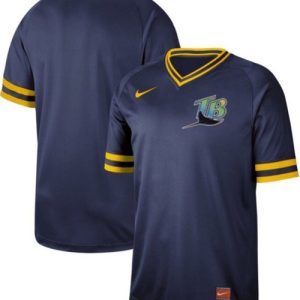 Stunning Nike Rays Blank Navy Authentic Cooperstown Collection Stitched MLB Jersey