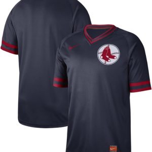 Stunning Nike Red Sox Blank Navy Authentic Cooperstown Collection Stitched MLB Jersey