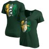 Stunning Oakland Athletics #2 Khris Davis Majestic Women's 2019 Spring Training Name & Number V Neck T Shirt Green