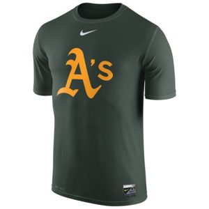 Stunning Oakland Athletics Nike Authentic Collection Legend Logo 1.5 Performance T Shirt Green