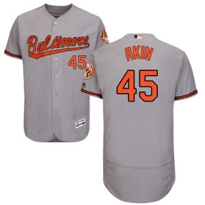 Stunning Orioles #45 Keegan Akin Grey Flexbase Authentic Collection Stitched MLB Jersey