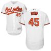 Stunning Orioles #45 Keegan Akin White Flexbase Authentic Collection Stitched MLB Jersey
