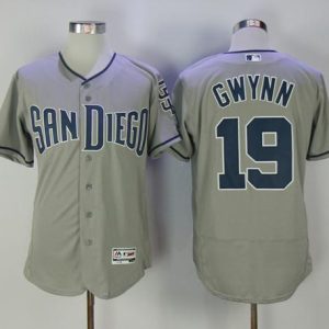 Stunning Padres #19 Tony Gwynn Grey Flexbase Authentic Collection Stitched MLB Jersey