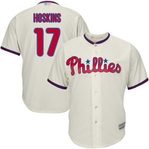 Stunning Phillies #17 Rhys Hoskins Cream Cool Base Stitched Youth MLB Jersey Act fast Only a few left Secure yours today