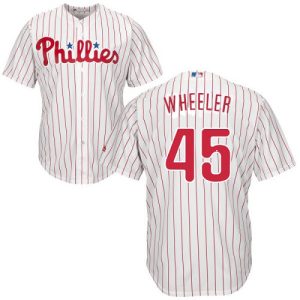 Stunning Phillies #45 Zack Wheeler White(Red Strip) New Cool Base Stitched MLB Jersey