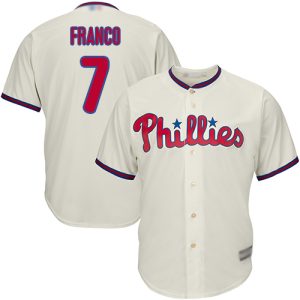 Stunning Phillies #7 Maikel Franco Cream Cool Base Stitched Youth MLB Jersey Act fast Only a few left Secure yours today