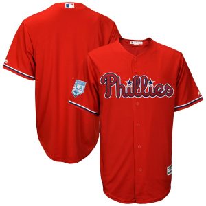 Stunning Phillies Blank Red 2019 Spring Training Cool Base Stitched MLB Jersey