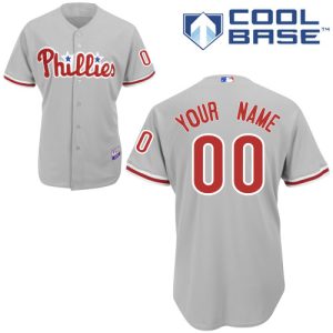 Stunning Phillies Personalized Authentic Grey Cool Base MLB Jersey (S 3XL)