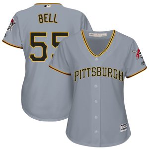 Stunning Pirates #55 Josh Bell Grey Road Women's Stitched MLB Jersey With high demand Don't miss out Order now to wear your team colors
