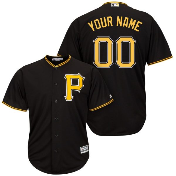 Stunning Pittsburgh Pirates Majestic Cool Base Custom Jersey Black