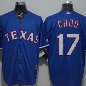Stunning Rangers #17 Shin Soo Choo Blue New Cool Base Stitched MLB Jersey