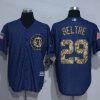 Stunning Rangers #29 Adrian Beltre Denim Blue Salute to Service Stitched MLB Jersey