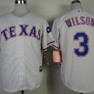 Stunning Rangers #3 Russell Wilson White Cool Base Stitched MLB Jersey