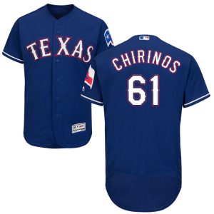Stunning Rangers #61 Robinson Chirinos Blue Flexbase Authentic Collection Stitched MLB Jersey