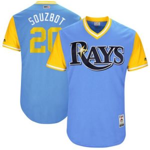 Stunning Rays #20 Steven Souza Light Blue Souzbot Players Weekend Authentic Stitched MLB Jersey