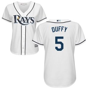 Stunning Rays #5 Matt Duffy White Home Women's Stitched MLB Jersey Collectors this is a must have Add it to your collection by ordering