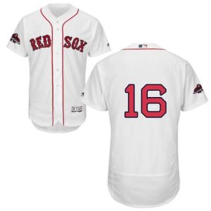 Stunning Red Sox #16 Andrew Benintendi White Flexbase Authentic Collection 2018 World Series Champions Stitched MLB Jersey