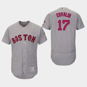 Stunning Red Sox #17 Nathan Eovaldi Grey Flexbase Authentic Collection Stitched MLB Jersey
