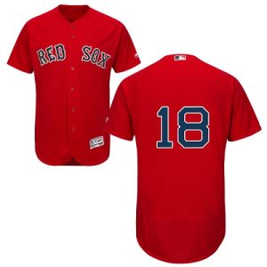 Stunning Red Sox #18 Mitch Moreland Red Flexbase Authentic Collection Stitched MLB Jersey