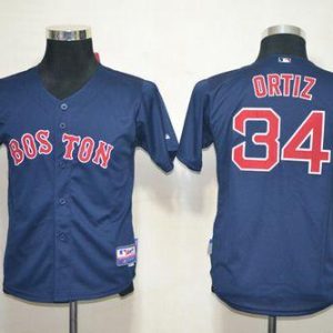 Stunning Red Sox #34 David Ortiz Dark Blue Cool Base Stitched Youth MLB Jersey With high demand Don't miss out Order now to wear your team colors