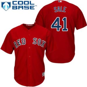 Stunning Red Sox #41 Chris Sale Red Cool Base Stitched Youth MLB Jersey Collectors this is a must have Add it to your collection by ordering