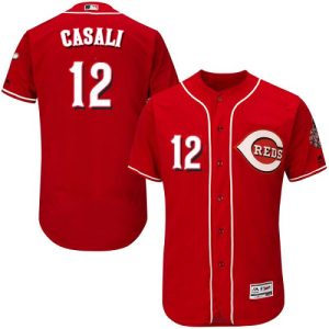 Stunning Reds #12 Curt Casali Red Flexbase Authentic Collection Stitched MLB Jersey