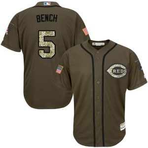 Stunning Reds #5 Johnny Bench Green Salute to Service Stitched Youth MLB Jersey Sports enthusiasts seize this opportunity Order now to feel the game excitement