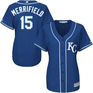 Stunning Royals #15 Whit Merrifield Royal Blue Alternate Women's Stitched MLB Jersey Collectors this is a must have Add it to your collection by ordering