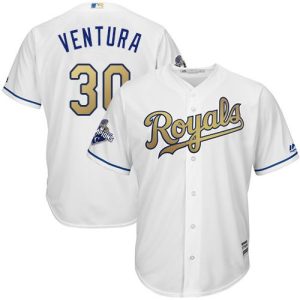 Stunning Royals #30 Yordano Ventura White 2015 World Series Champions Gold Program Cool Base Stitched Youth MLB Jersey Limited stock Order now to show your love for your team